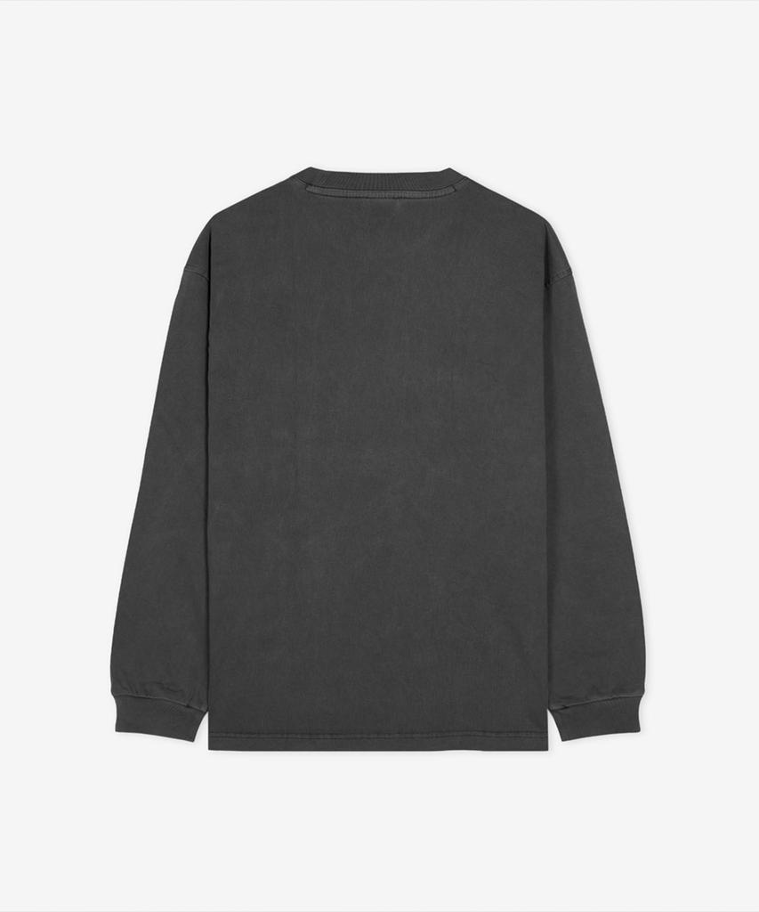 Nyuballanseu Nbndg21204 / Uni Essential Small Logo Washed Long Sleeve Tee (Charcoal)
