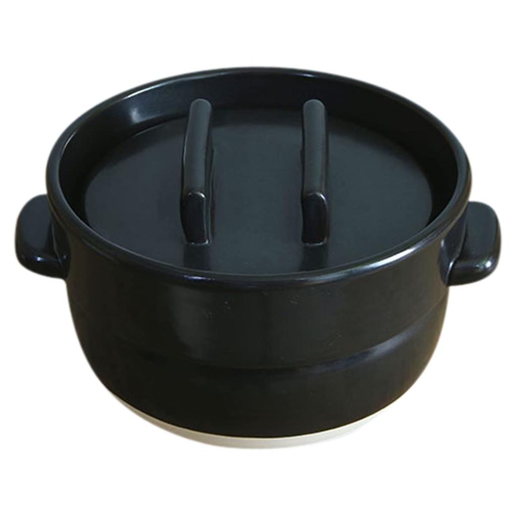 Kamoshika Tool Shop Rice Pot, 3-cup, Black