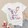 Ostern Lustiger Hase Bläst Blasen Gedruckte T-Shirts Mädchen Frauen Druck Lustiges Shirt Grunge Streetwear Neuheit T-Shirt Japanisch