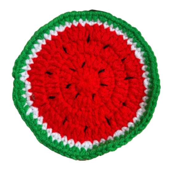 Hand Knitted Fruit Coasters Handmade Coaster, Crochet Watermelon Orange Strawberry Kiwi Cherry Small Wool Mats for Coffee Cups Cup Mat, Heat