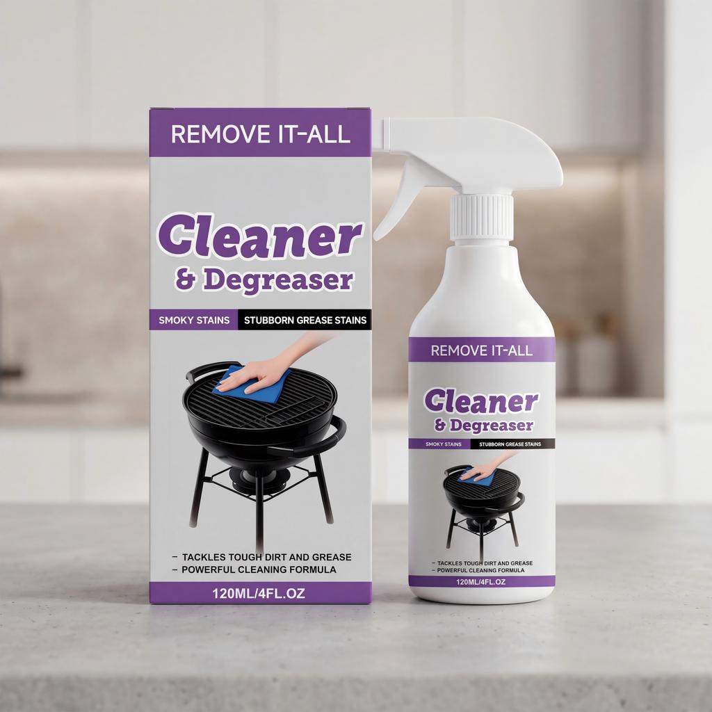 Barbecue Grill Cleaner Degreaser 120ml Powerful Formula for Removing Grease and Smoke Residue from Cooking Surfaces and Equipment