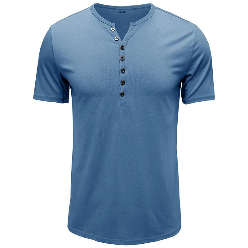 Magliette Henley da uomo a maniche corte, magliette casual basiche, magliette Henley estive con bottoni, magliette comode, magliette classiche traspiranti per uomo