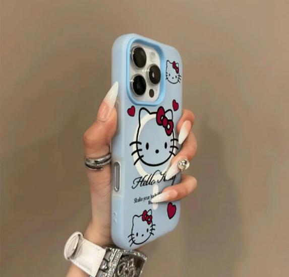 

Korean Style Jelly Magnetic Heart Cat Case for iPhone 17 Pro Max, 16, 15 Pro and 14 16 Pro