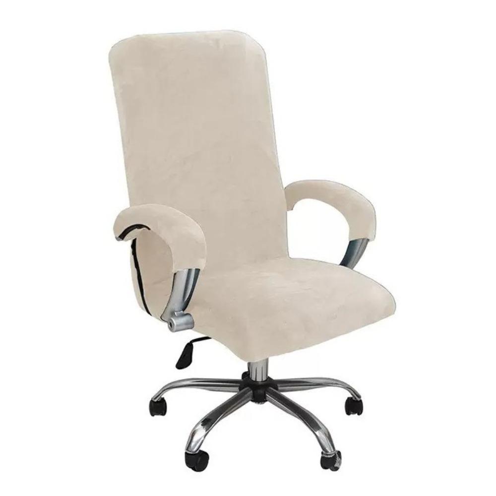 

Elastic Velvet Chair Cover Removable Computer Chair Cover Armchair Slipcover Conference Room L бежевый