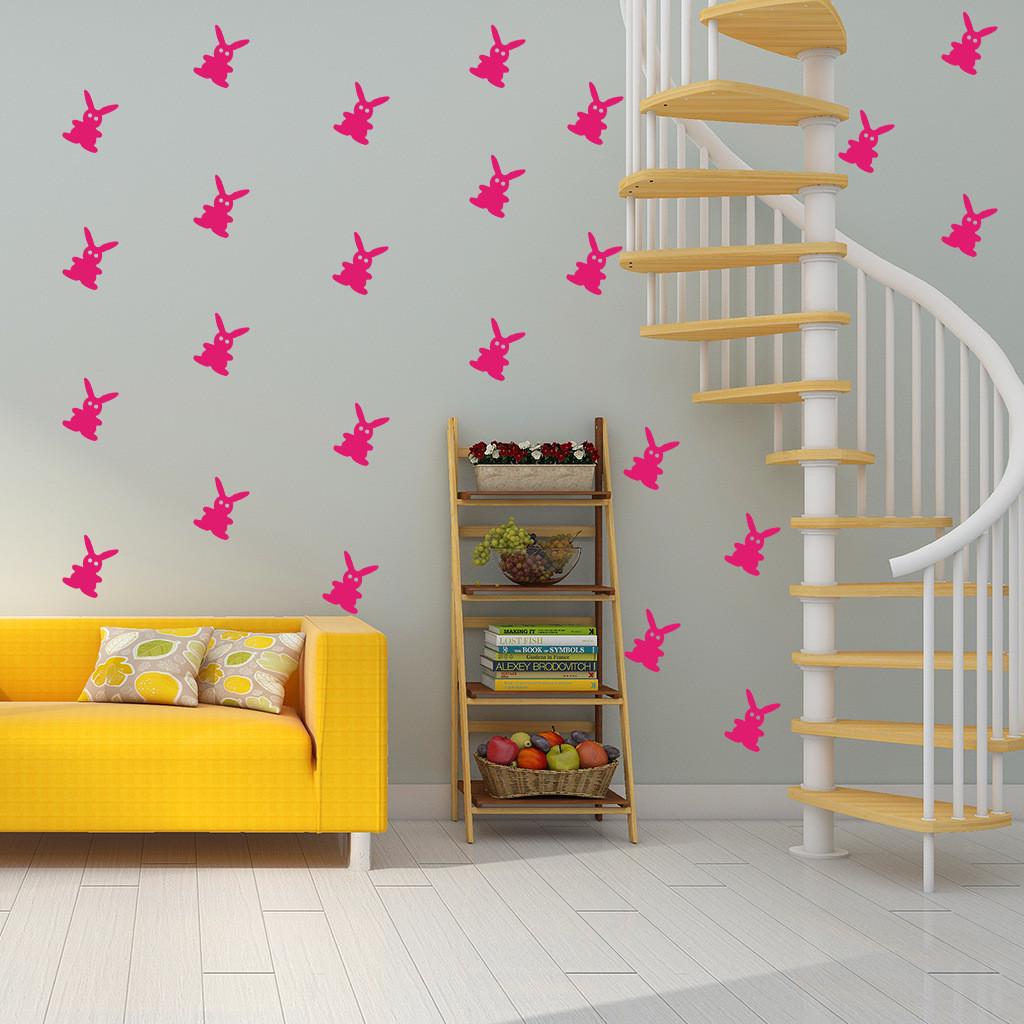 Buy Bunny Rabbits Set of 21 Cute Bunnies Easter Holiday Wall Sticker ...