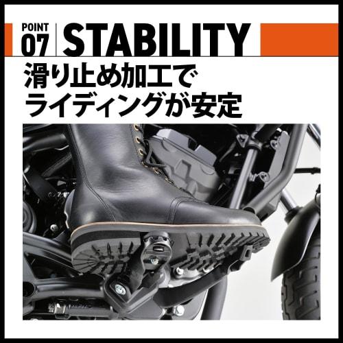 Daytona Motorcycle Middle Boots 26.0cm/Men's Genuine Leather Cowhide (Full Grain Leather) Built-in Shift Pad Side Zip HBS-007 Black 26326