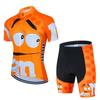 Mens Womens Cycling Bib Shorts Set With Cartoon MMs Design Breathable Moisture-Wicking Bike Outfit