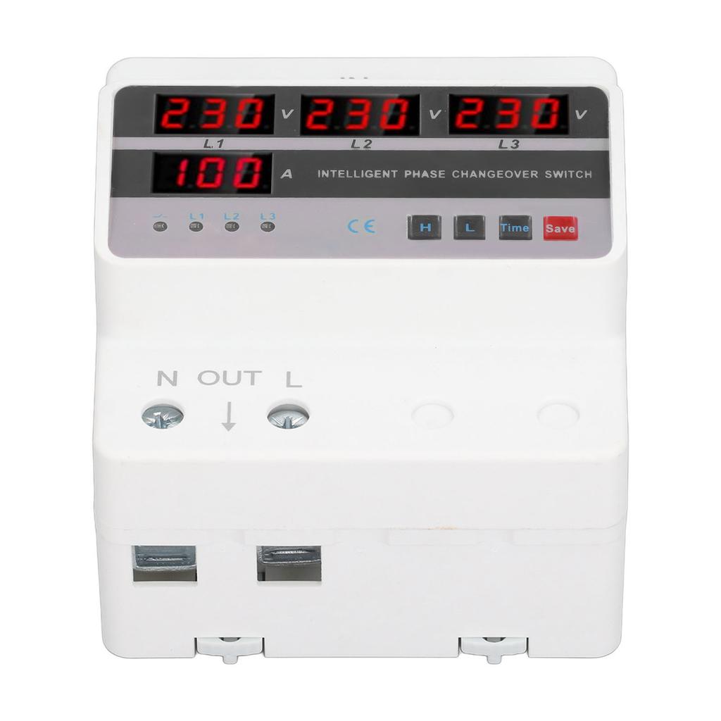 3 Phase Voltage Transfer Switch DIN Rail Mounted Electrical Selector Switch Voltage Current Protection Device AC220V