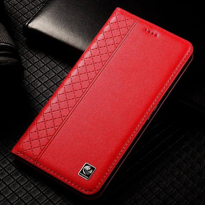 

Чохол зі справжньої шкіри Наппа для Xiaomi Poco X2 X3 X4 X5 X6 X7 F7 GT Pro NFC Neo Ultra Магнітна книжка Гаманець Чохли для телефону Poco X6 Neo червоний