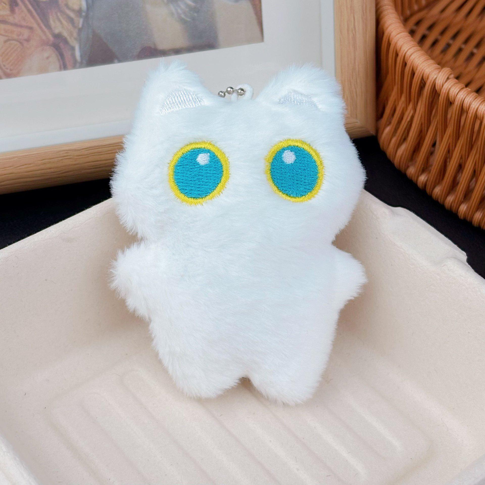 

Плюшевый пищащий брелок в виде черноглазого черного кота - Милый шарм для сумки