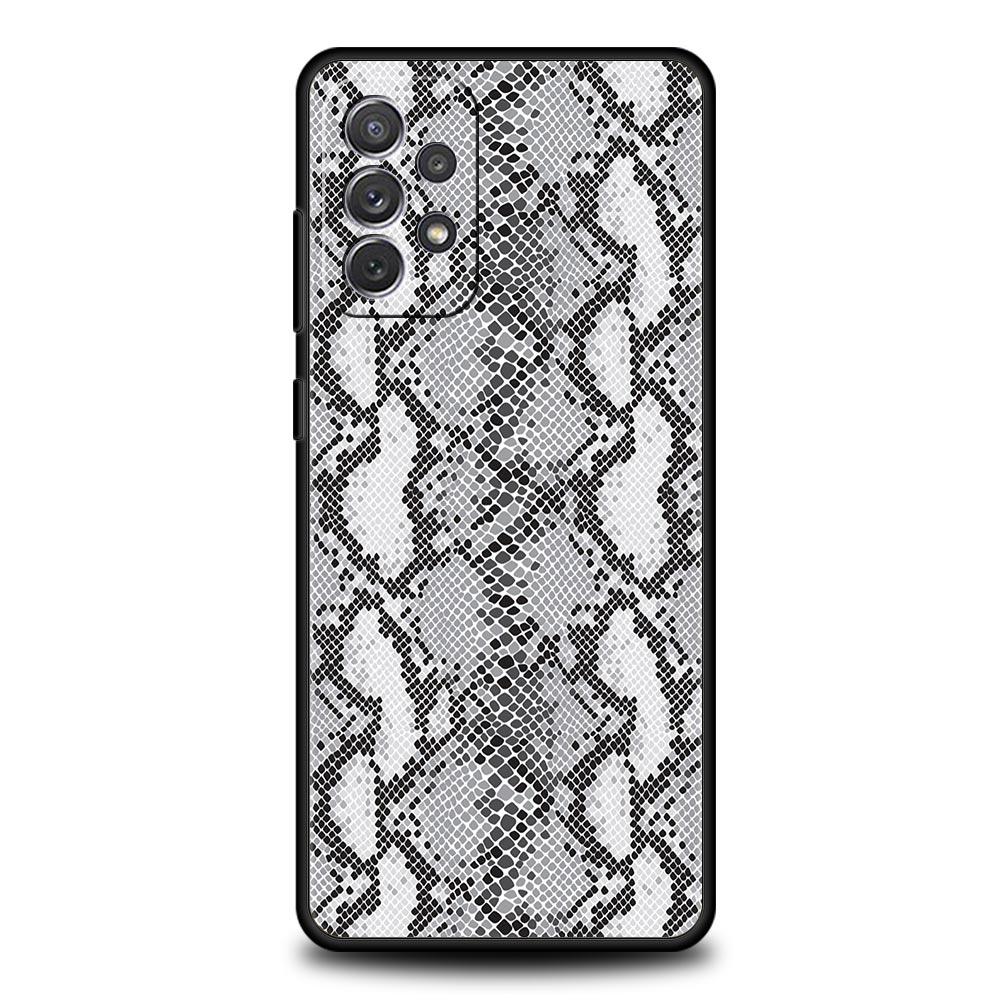 Pretty Luxury Snake Skin Phone Case for Samsung A51 A71 A21S A12 A15 A25 A31 A41 A52 A32 A23 A33 A53 A73 A03S A05S A13 5G Cover