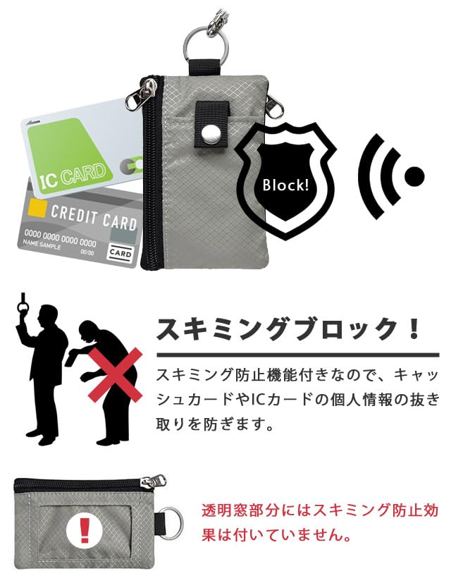 GPT Card Mini Pass and Small Neck Wallet with Coin Light Gray [Suitcase Company] Skimming-Resistant Wallet, Case, Wallet, Case, Pouch, Men's Women's,