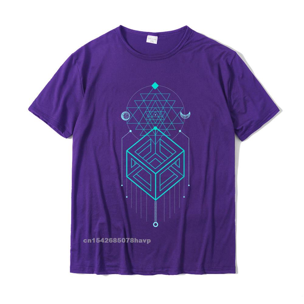 Magic Cube Totem Sacred Geometry TShirt Cotton Tops Shirt For Students Design Tshirts Normal Cute