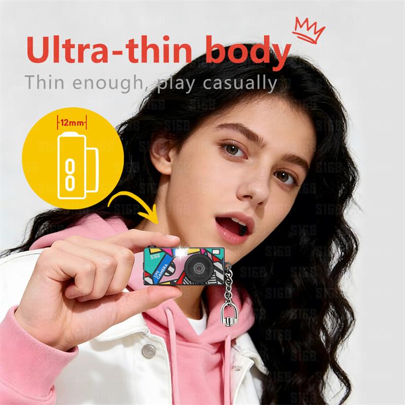 Digital Camera 1.47 Inch Keychain Camera Retro Support Memory Card 2K Very Small Camcorder Video Recorder With Flash