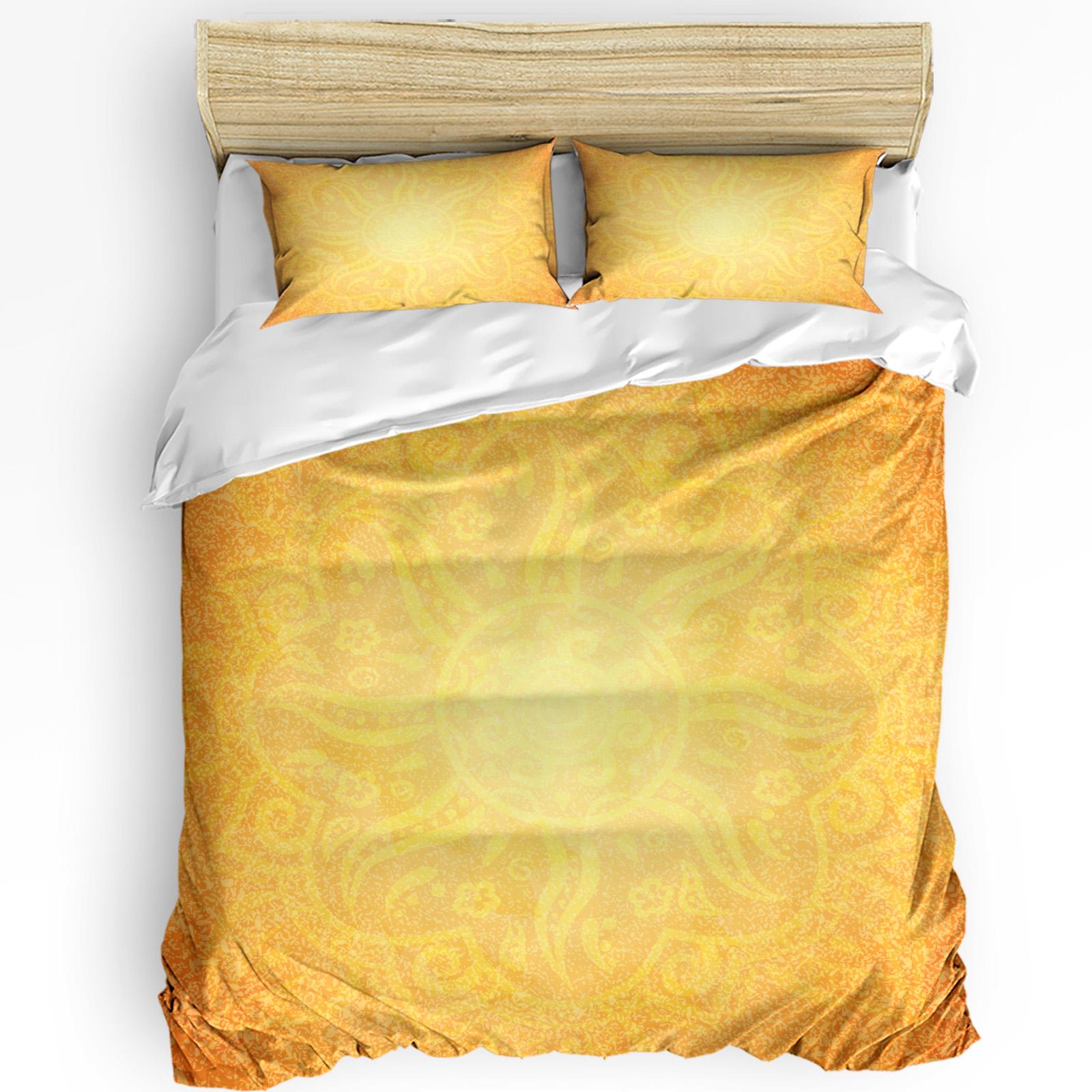 

Оранжевый комплект постельного белья для спальни, кровати, дома, королевские старинные мотивы с винтажным традиционным пододеяльником, покрывалом и наволочкой US Twin(172x218cm)