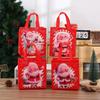 Nonwoven Candy Gift Bag Christmas Holiday Party Favor Handheld Treat Pouch Red Cartoon Design