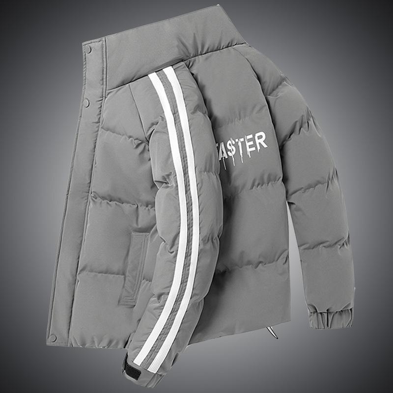 

Autumn and Winter Stand-up Collar Couple Padded Jacket Men s Windproof Versatile Casual Padded Jacket 4XL серый