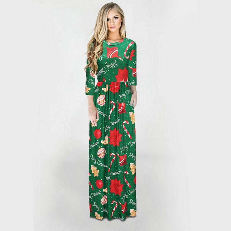 Fashion Women's Long Sleeve Christmas Dress Long Skirt Clothing With Premium Quality Material