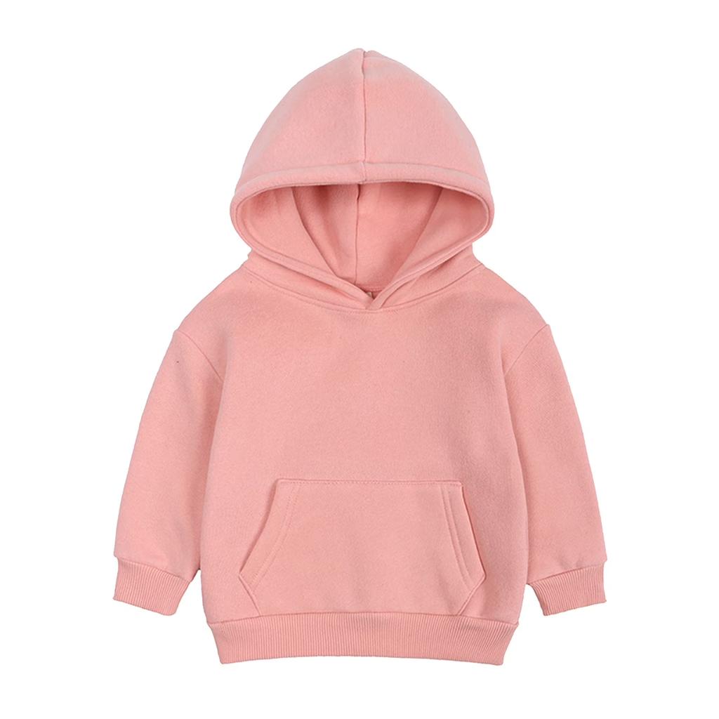 Kids Solid Color Hoodie Pullover Casual Loose Fit Long Sleeve Hooded Sweatshirt for Children Boys and Girls Soft Comfortable Fabric