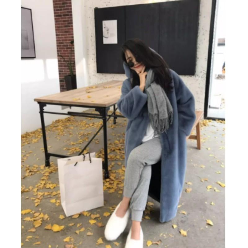 

Женское зимнее утолщенное длинное пальто из искусственного меха норки с повседневным капюшоном XXS