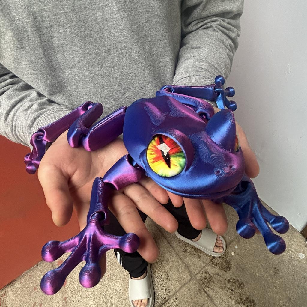3D Printed Frog Statue, Flexible 3D Printed Animal, Colorful Figurines Statue, Gifts, 38Cm/14.96In, 16.5Cm/6.5In