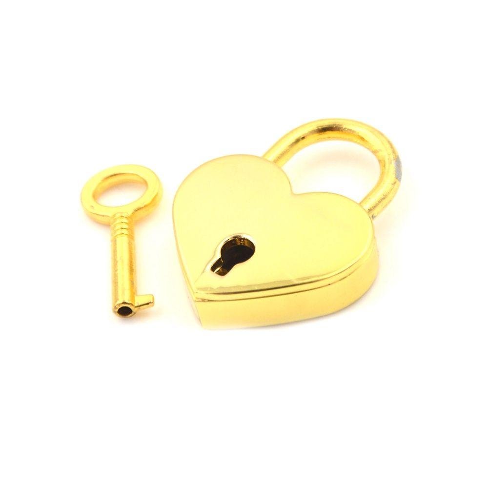 Gift Jewelry Box with Key Zinc Zinc Zinc Alloy Heart Shape Travel Hardware Love Heart Lock Locks Padlock