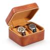2-Schlitz Uhrenbox Organizer Uhrenrolle Reiseetui Tragbar Vintage Leder Uhrenaufsteller Aufbewahrung Herren Damen Geschenk
