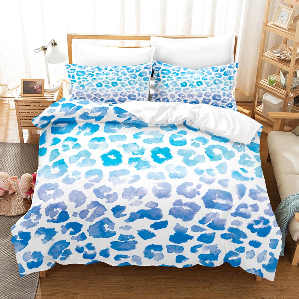 3D Printed Leopard Print Bedding Set Down Quilt Cover With Pillowcase Double Single King Size Soft Anime Design