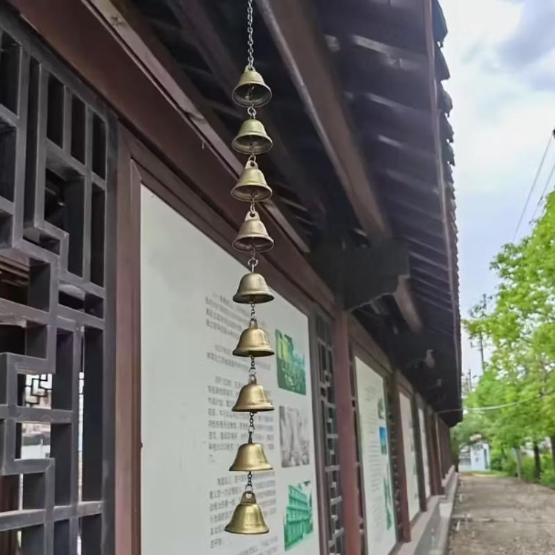 Klasyczny Rustykalny Żelazny Dzwonek Ręcznie Robiony Metalowy Dzwonek Wietrzny - Z Dekoracyjnym Łańcuszkiem, Odpowiedni Do Dziedzińców, Ogrodów I Ścian