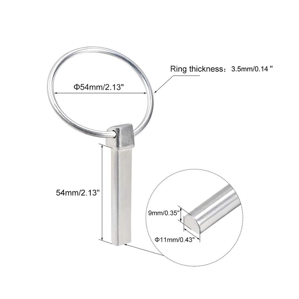 uxcell Pinch with Rings 11mm x 54mm Trailer Pin Assortment Kit for Boat Kayak Canoe Trailer Trailer Trolley Hose Box