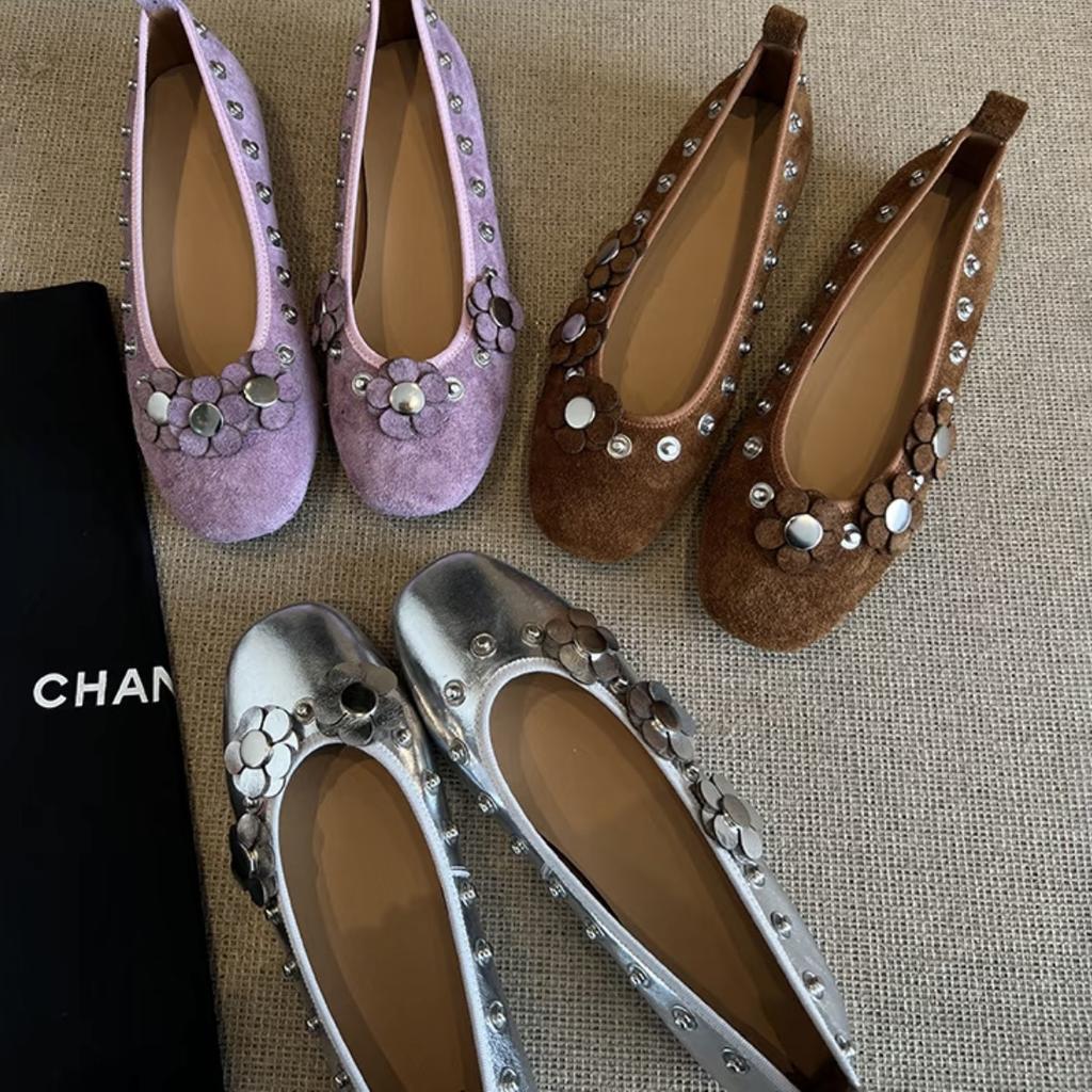 Fashion Flat Shoes for Women Spring and Autumn New Flower Round Toe Ballet Shoes for Women in 2025 Flat Ladies Shoes zapatillas mujer