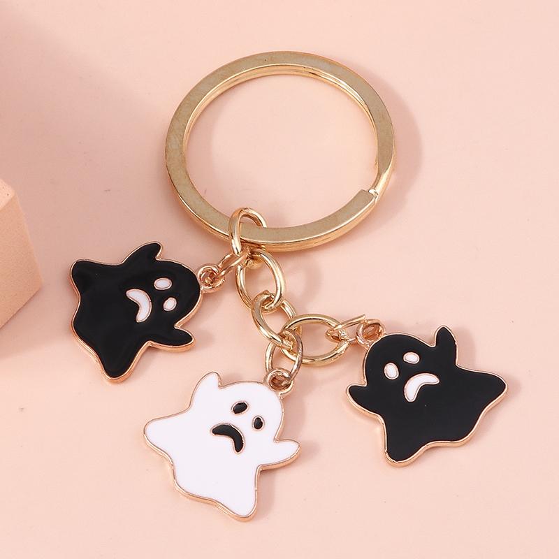 Cute Enamel Ghost Keychain Halloween Witch Pumpkin Bat Keyring Pendants for Car Key Holder Handbag Decor Jewelry  Accessories