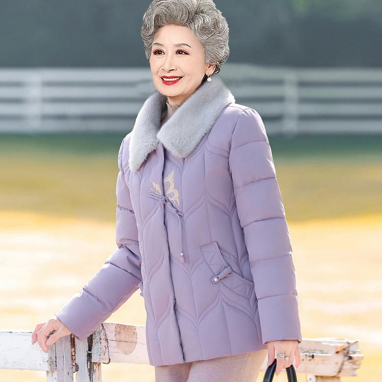 

Модная новая хлопковая куртка для женщин среднего возраста, хлопковая куртка, теплая куртка, зимняя одежда для мамы, утолщенная хлопковая куртка с плюшевой подкладкой 5XL