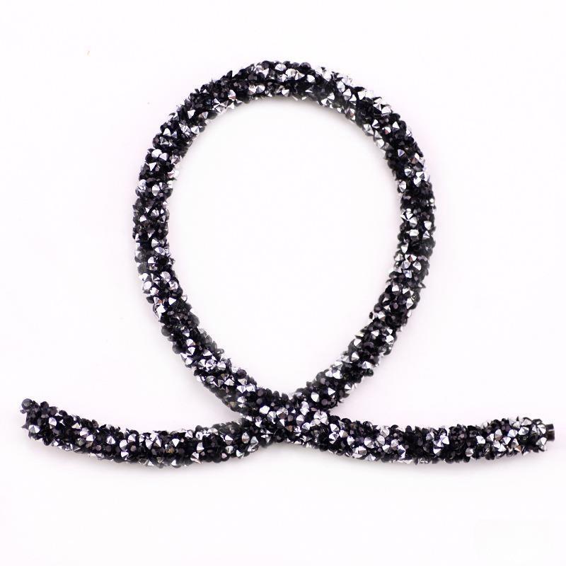 1Yard Rhinestone Tube Trim Resin Cord Sewing Chain for Clothing Shoe Headwear DIY Costume Decoration Applique Craft Accessories