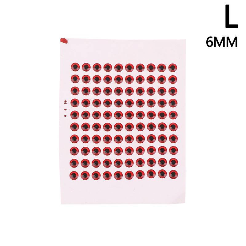 

100 шт. Очі для рибальських приманок Голографічні для в язання мушок Наклейка для рибальської приманки 3D 3/4/5/6 мм Зроби сам Штучні риб ячі очі Наклейка для риб ячих очей для приманки 6MM