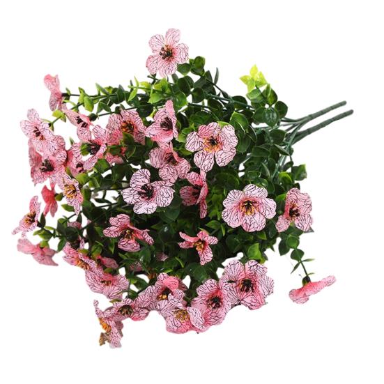 

7 Stems Artificial Violets Flowers Faux Silk Violets Bouquet UV Resistant Outdoor Fake Bloom for Vase Home Garden Wedding Decor