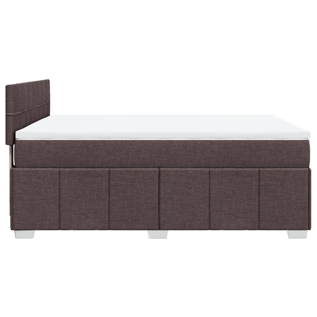 Box Spring Bed with Mattress Dark Brown 140 x 200 cm Fabric