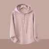 Eary Spring High Quality Solid Color Simple Casual Loose Sweatshirt For Women Short Version Long Sleeve Oversize Cozy Hoodie Top