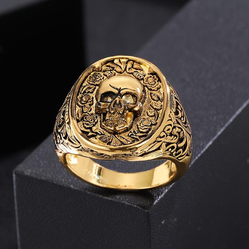 Fashionable Men's Skull-themed Fashion ring-Unique design,Statement clip,Comfortable clothing,Suitable for Leisure Activities or Halloween