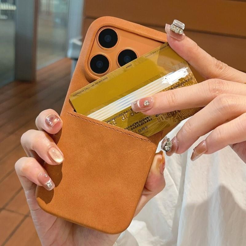 

Бизнес Кошелек-держатель для карт из ПУ кожи Бампер Чехол для iPhone 17 Air 16 15 14 Pro Max Plus Ударопрочный Матовый ПК Мягкий Чехол iPhone 12 чёрный
