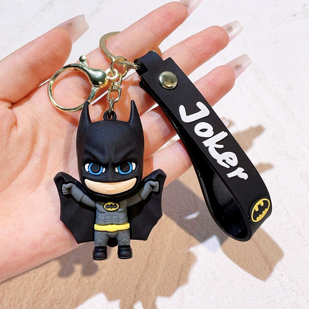 Anime cartoon l Batman Catwoman Joker image doll PVC car keychain cute Halloween series bag pendant ornaments key ring