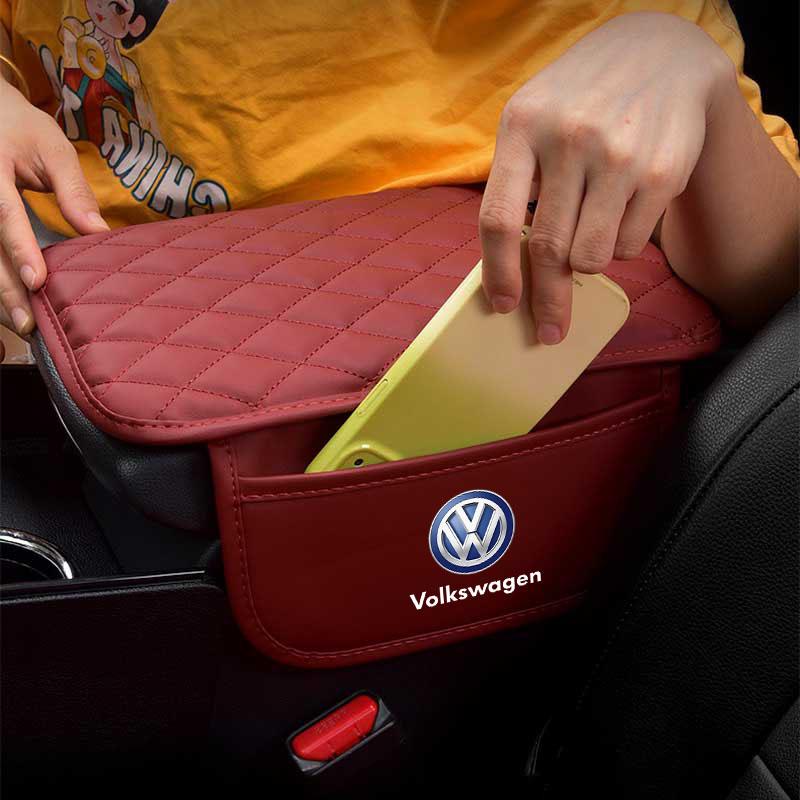 1Pcs Leather Car Armrest Mat Tissue Boxes Height Pad Armrest Box For Volkswagen Golf-5 6 7 MK6 Jetta Lavida Polo Tiguan Passat B5 B6 B7
