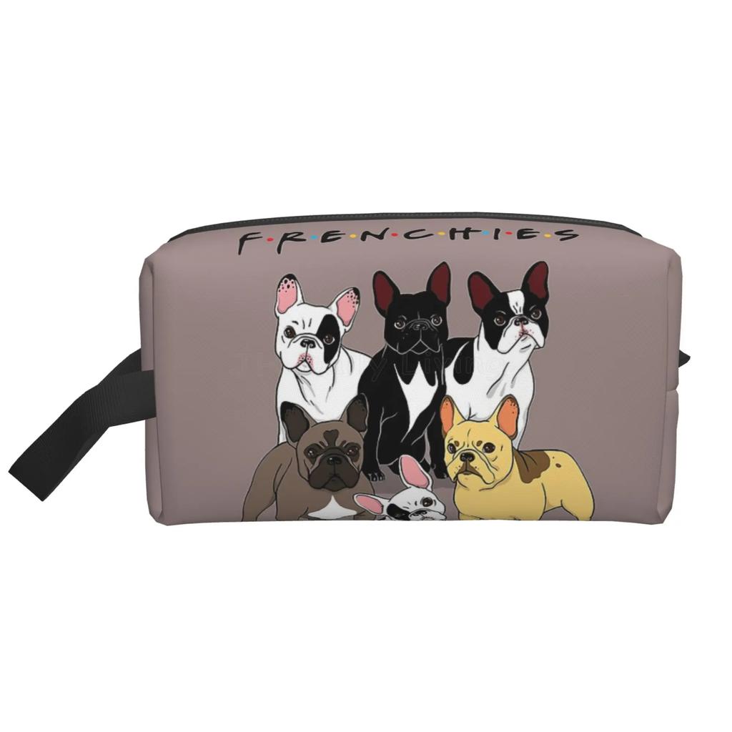 Cute French Bulldog Art Travel Storage Bags Portable Large Capacity Cosmetic Bag for Men Women Multifunctional Makeup Bag