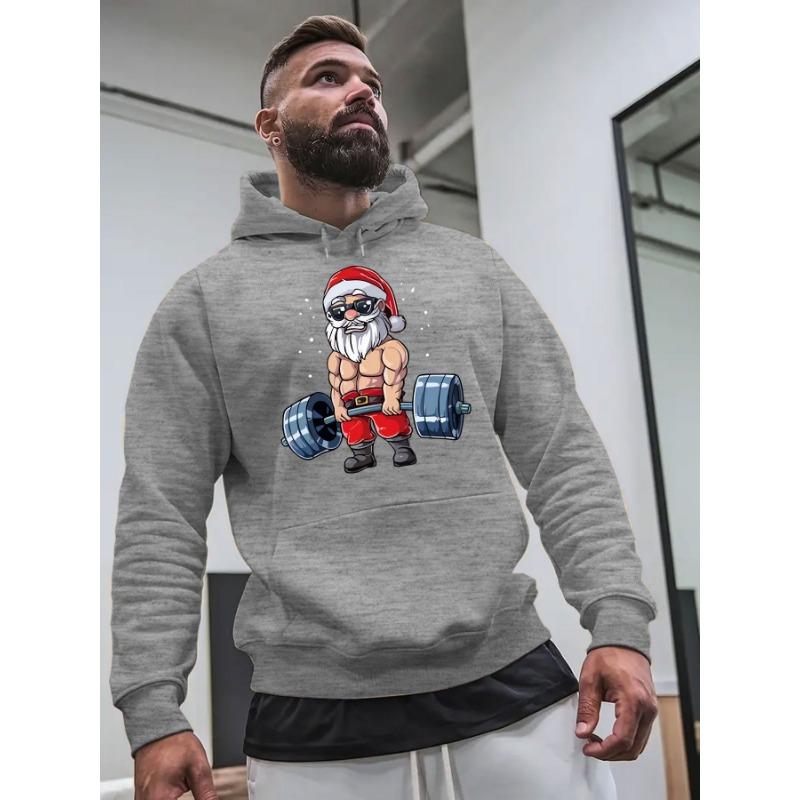 Men's new Christmas style hooded fleece pullover hoodie, trendy fall and winter casual multi-purpose hooded pullover.