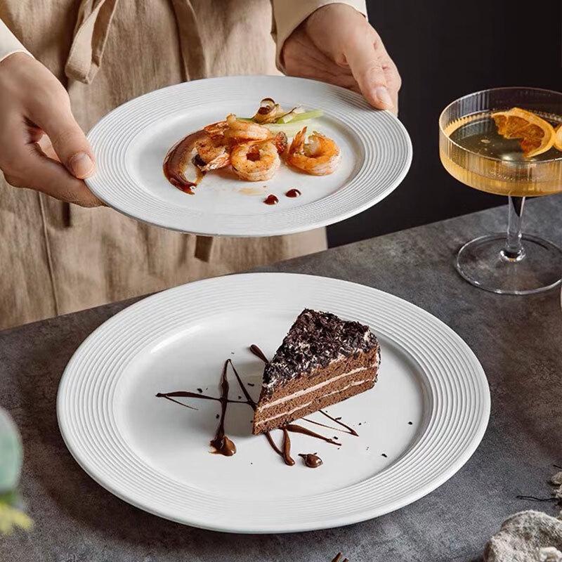 

ZISIZ Round Threaded Dinner Plates