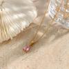 Fashion Water Drop Necklace Trendy Zircon Necklace Pendant Stainless Steel 18k Gold Plated Necklace