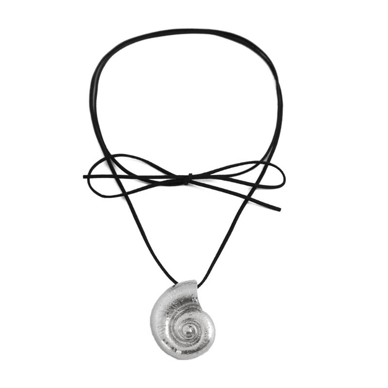 Punk Conch Pendant Necklace for Women Girls Gothic Sweet Cool Star Sun Pendant Adjustable Rope Chain Choker Chains Y2k Jewelry