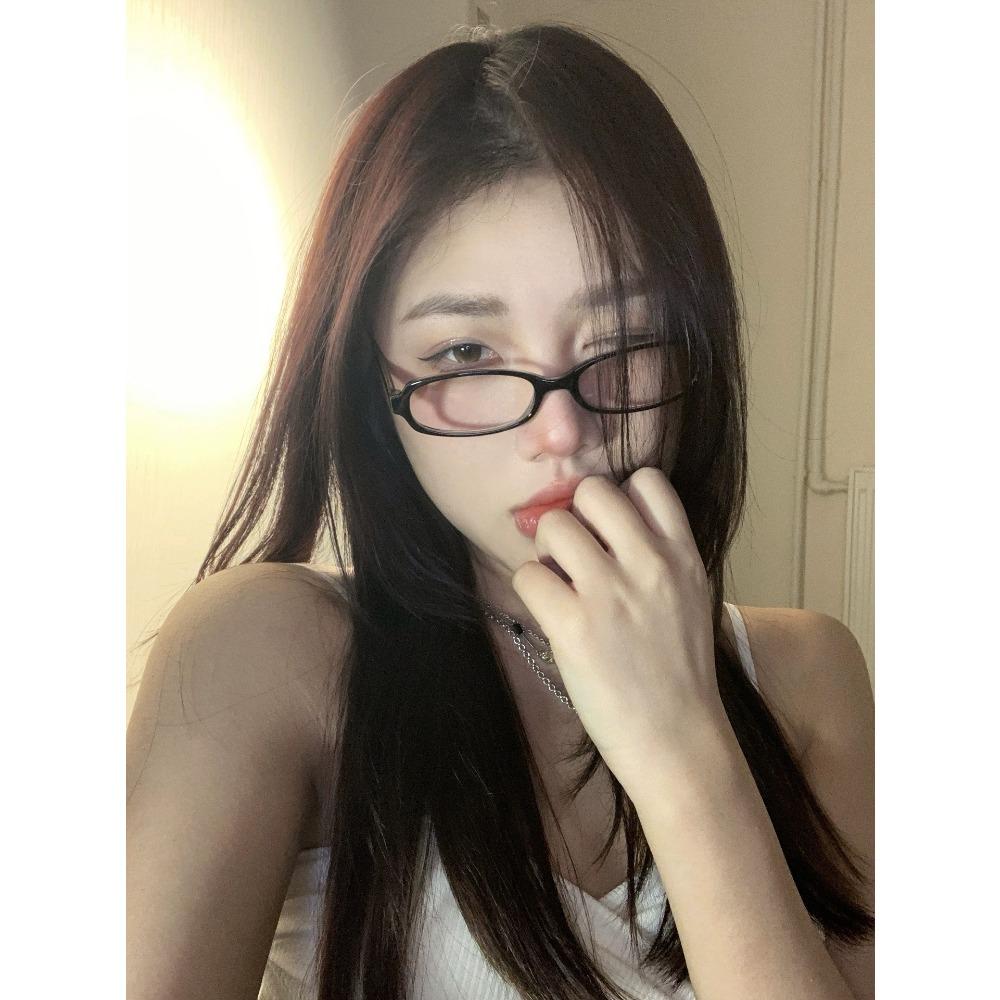 Y2K Vintage Square Frame Glasses New Narrow Frame Small Eyeglass Girls Outdoor Fashion Wear with Seaside Driving Glasses