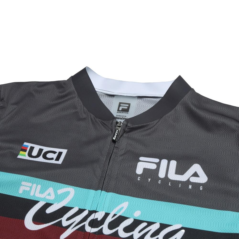 FILA Cycling Fashion Versatile Short Sleeve Knit Top Men tops Dark-Gray A11M528503F-GY