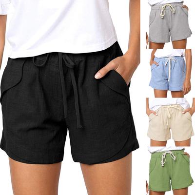 Shorts Décontractés Amples pour Femmes Grande Taille avec Cordon de Serrage, Taille Élastique et Poches